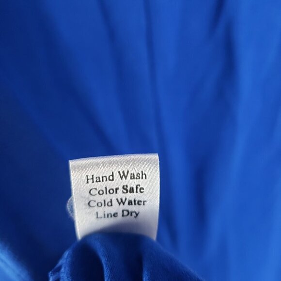 Pyramid Collection Drape Neck Top Sleeveless Royal Blue Cowl Womens Size Medium - Picture 6 of 6